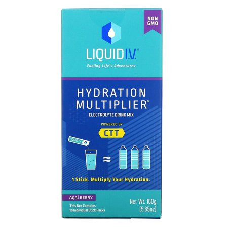 Liquid I.V. Hydration Multiplier Electrolyte Drink Mix Acai Berry 10 Stick Packs 0.56 oz Pack of 4 | Walmart (US)