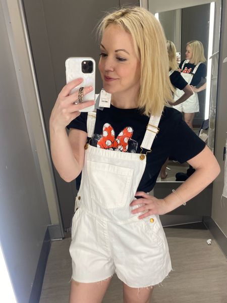 Obsessed with these overalls! On sale for almost 1/2 off at only $18! Paired with a Minnie Mouse shirt for a Disney World outfit! Both from Target! 
Mom style, Disney World outfit inspo, mom blogger

#LTKunder50 #LTKFind #LTKstyletip