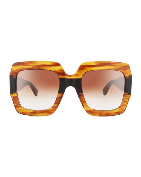 Gucci Oversized Square Web GG Sunglasses | Neiman Marcus