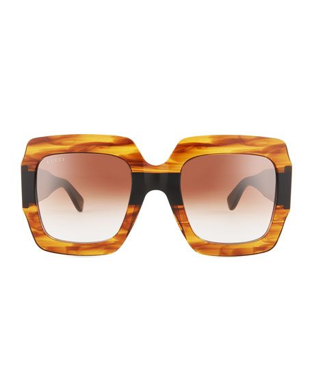Gucci Oversized Square Web GG Sunglasses | Neiman Marcus