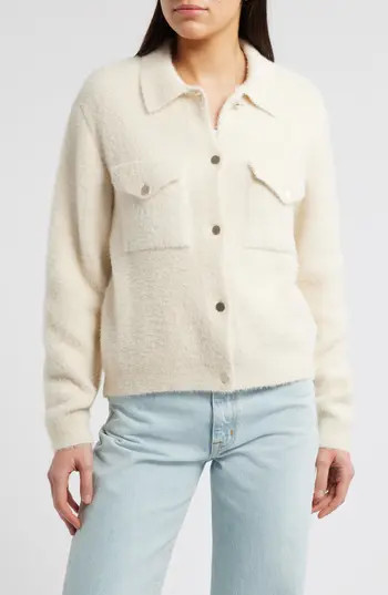 Mavi Jeans Fuzzy Cardigan in Antique White at Nordstrom Rack, Size Medium | Nordstrom Rack