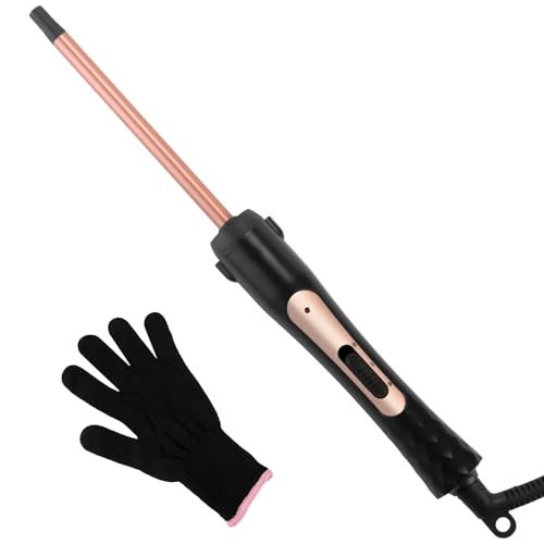 LXMTOU 3/8 Inch Curling Wand Iron Small Curling Wand Tight Curls Tourmaline Ceramic Barrel for Short & Long Hair Skinny Wand Curler Styler with Clampless 350°F/410°F Temperature Adjustable | Amazon (US)
