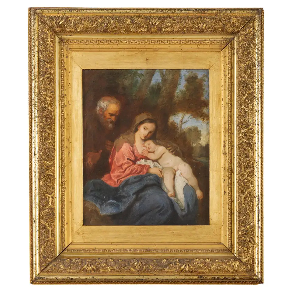 Holy Family Old Painting | 1stDibs