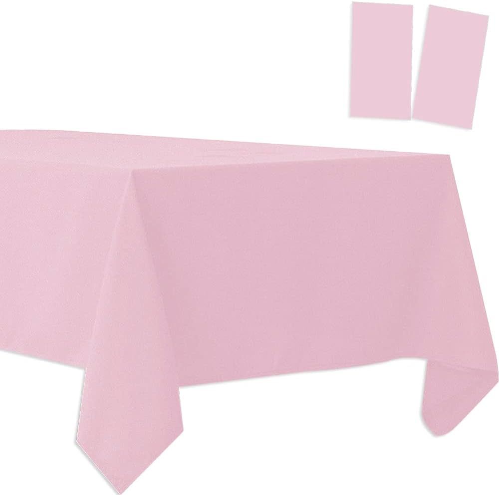 2 Pack Plastic Tablecloths Disposable Table Covers Plastic Table Cloths for BBQ Picnic Birthday W... | Amazon (US)