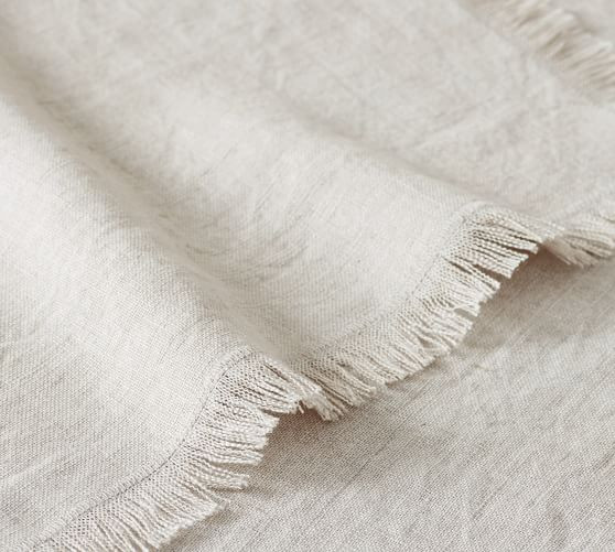 Frayed Linen Table Throw | Pottery Barn (US)