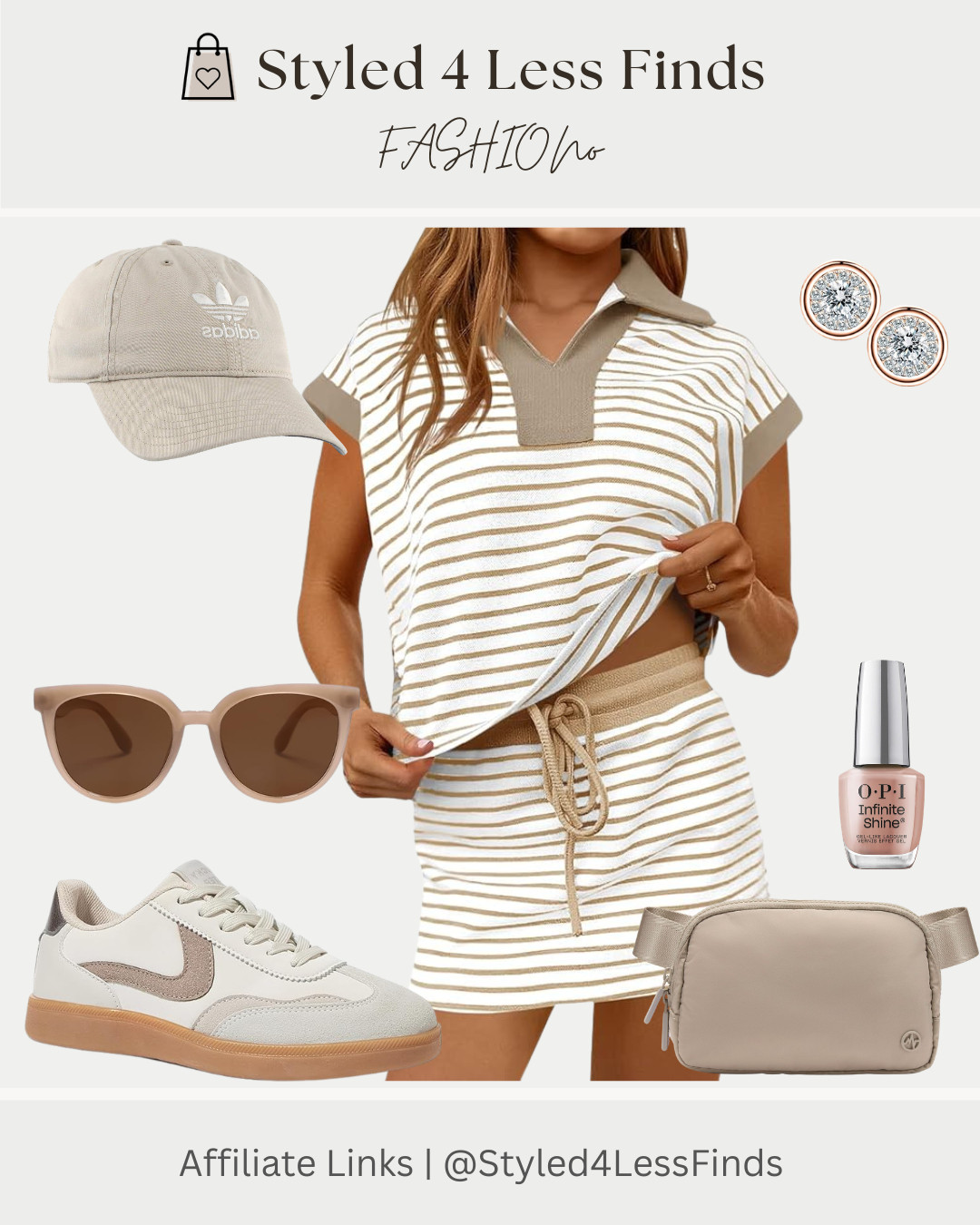 Obsessed with this neutral set 🤍 effortless, elevated, and so easy to wear on repeat. The striped top + matching skirt combo gives that “put together without trying” vibe, and I love how all these soft beige tones pair perfectly together.

Style tip: Stick to a tonal color palette (like these creams + taupes) to instantly look more polished—even with casual pieces like sneakers and a baseball cap. It’s the easiest way to elevate everyday outfits ✨ 

 #LTKcanada #LTKfitness #LTKover50style