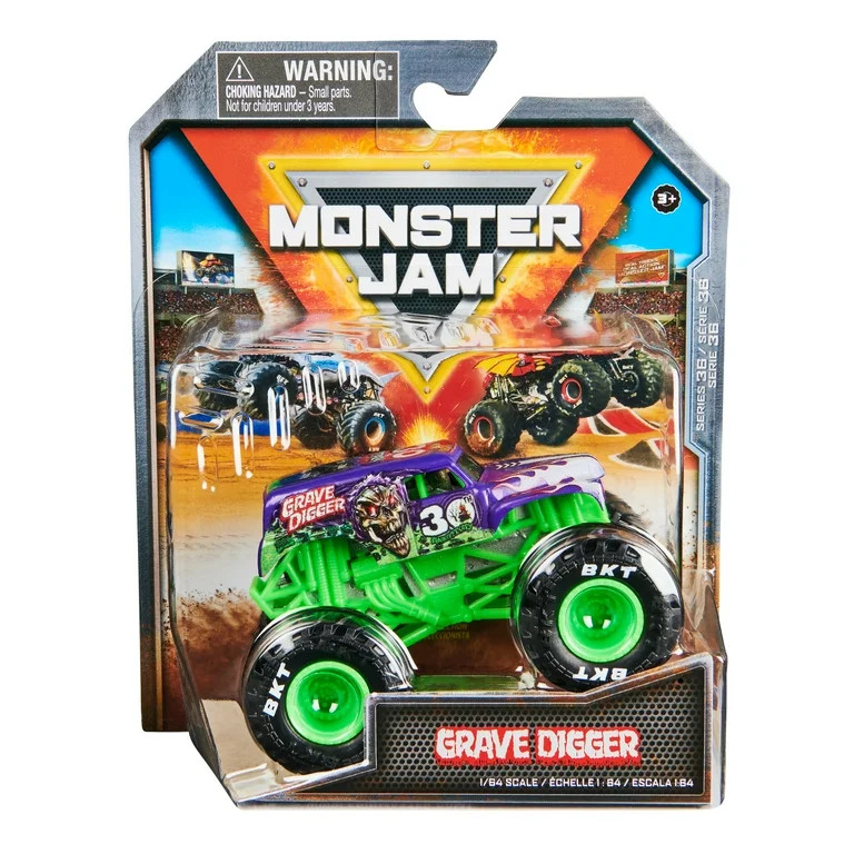 Monster Jam, Official Grave Digger Monster Truck, Die-Cast Vehicle, 1:64 Scale, Kids Toys for Boy... | Walmart (US)