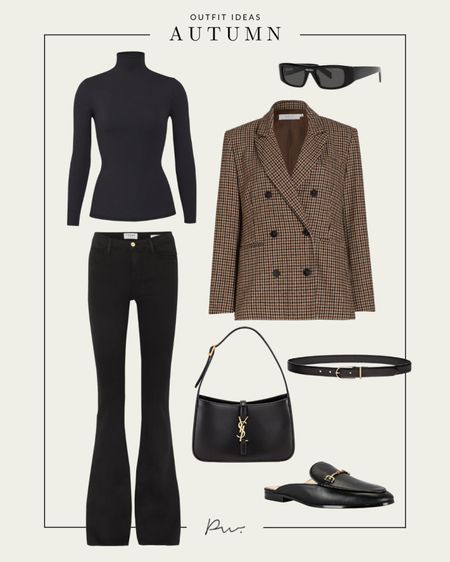 Fall outfit ideas
Blazer styling 
Plaid blazer
Herringbone print
Oversized blazer
Flare jeans
Loafers
Loafer styling 
Black turtleneck
Black jeans

#LTKstyletip #LTKunder100 #LTKSeasonal