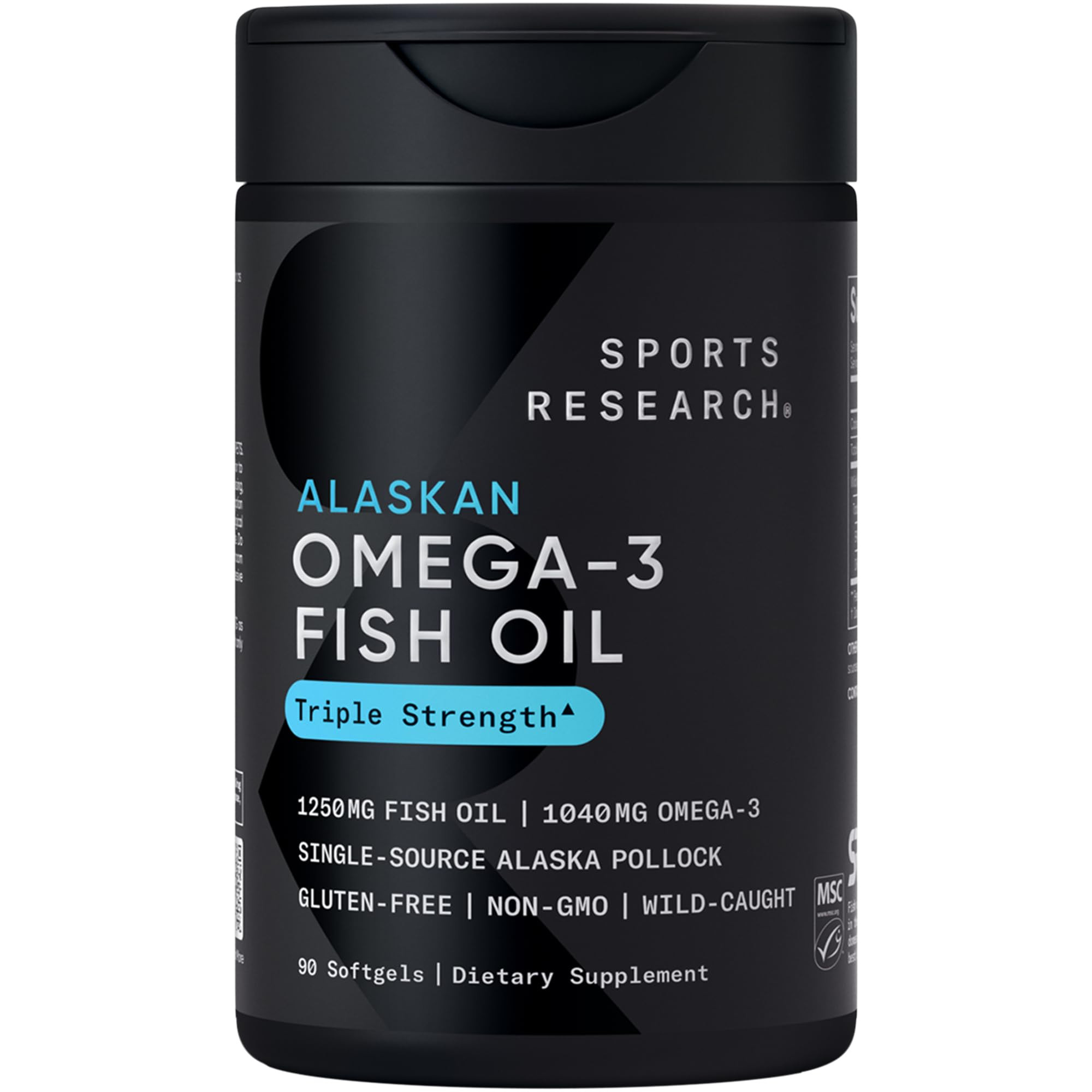 Sports Research Triple Strength Omega 3 Fish Oil - Burpless Fish Oil Supplement w/EPA & DHA Fatty... | Amazon (US)