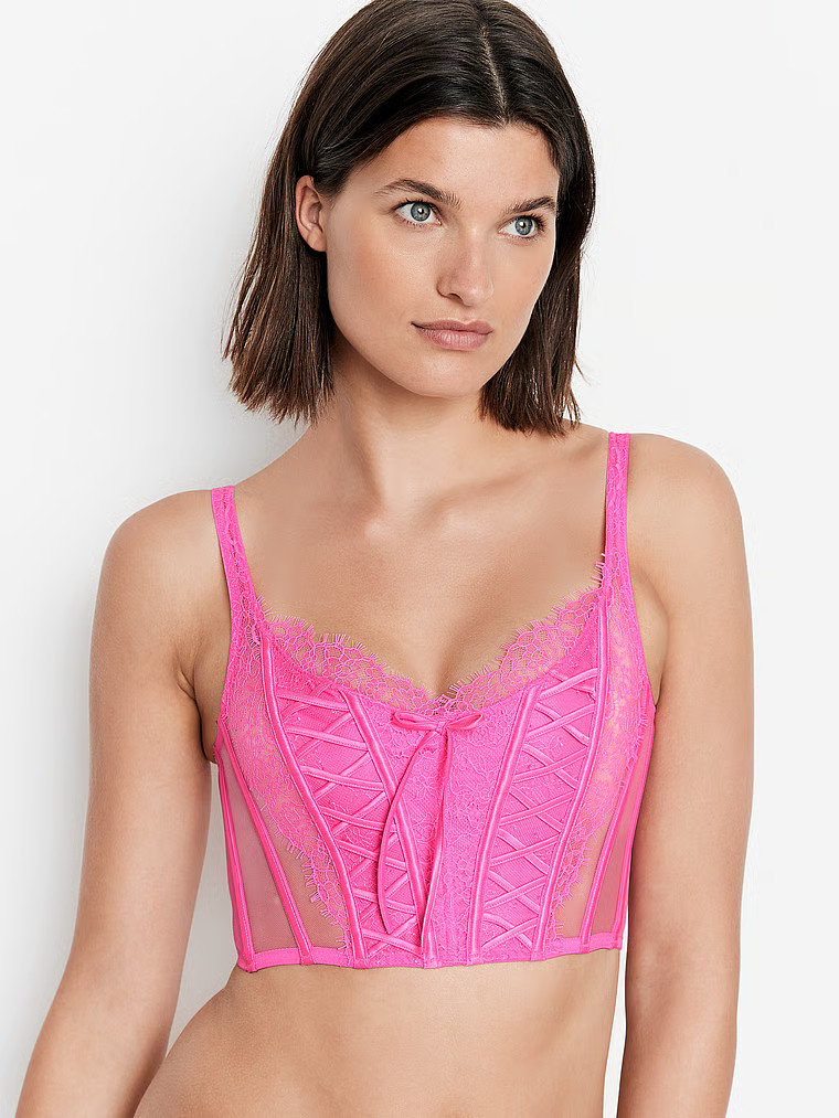 Unlined Lace-Up Corset Top | Victoria's Secret (US / CA )