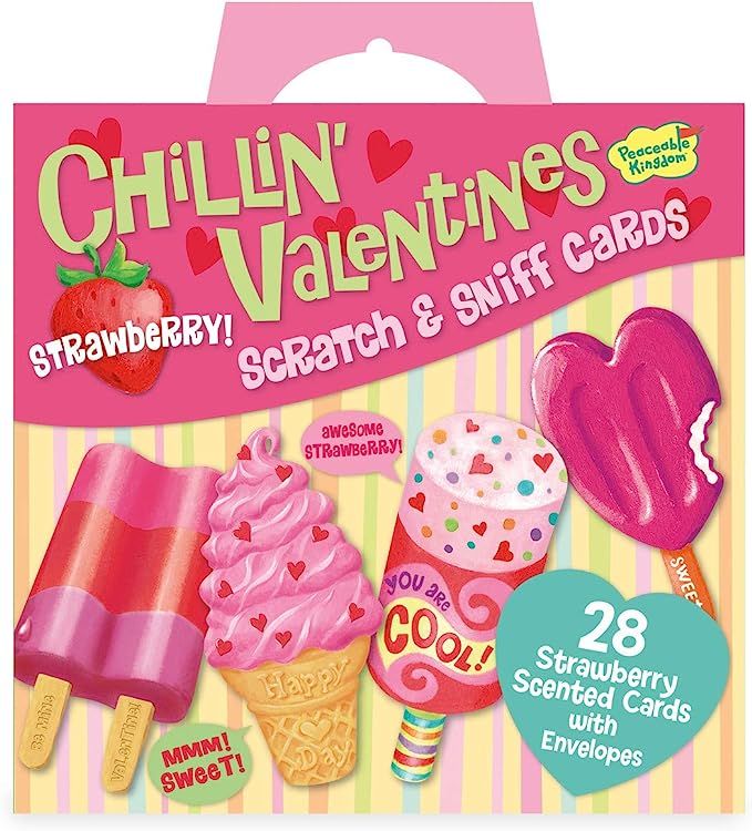 Peaceable Kingdom Chillin’ Strawberry Scratch and Sniff Valentines - 28 Ice Cream Card Pack | Amazon (US)