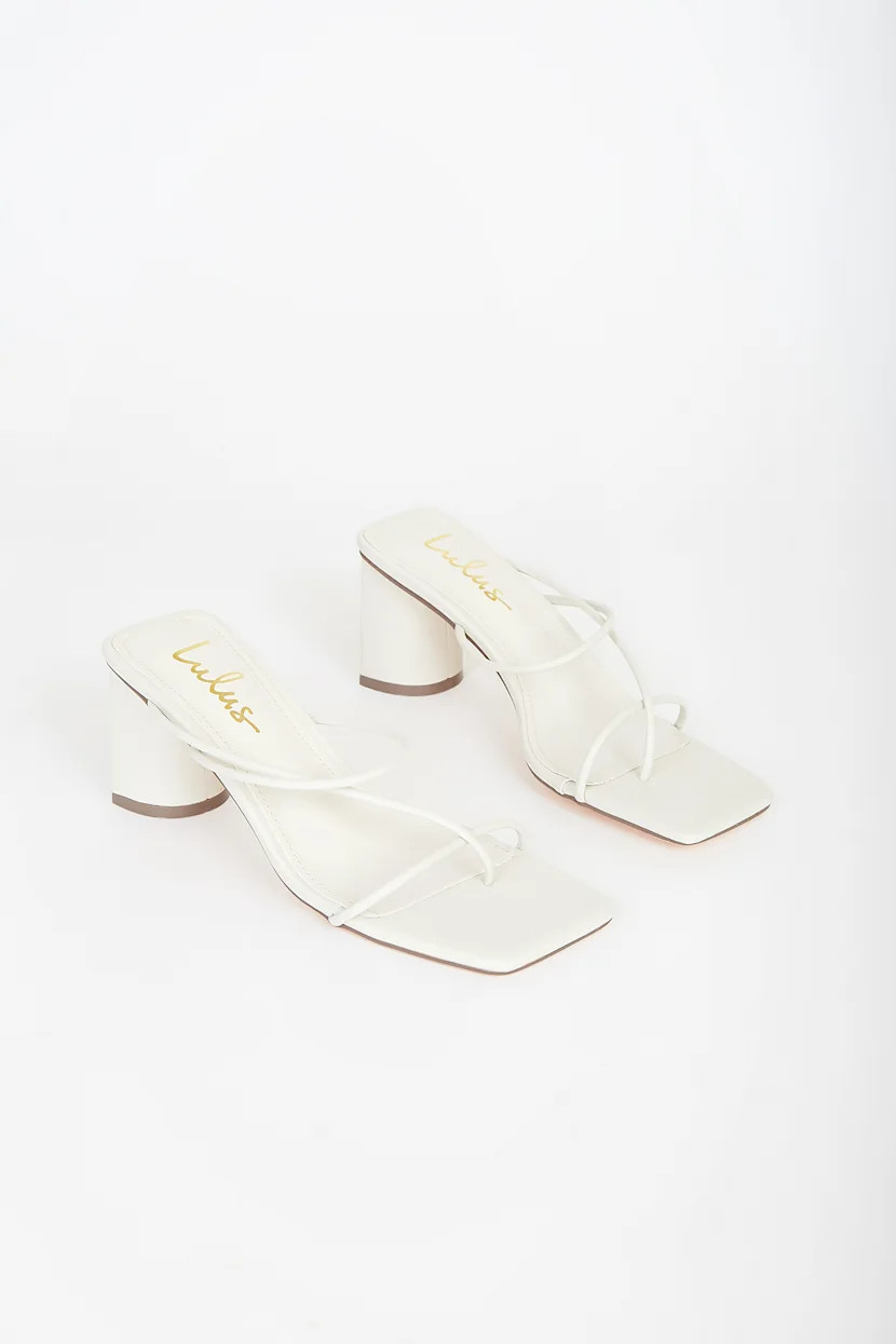 Jocelynn Bone Strappy High Heel Sandals | Lulus (US)