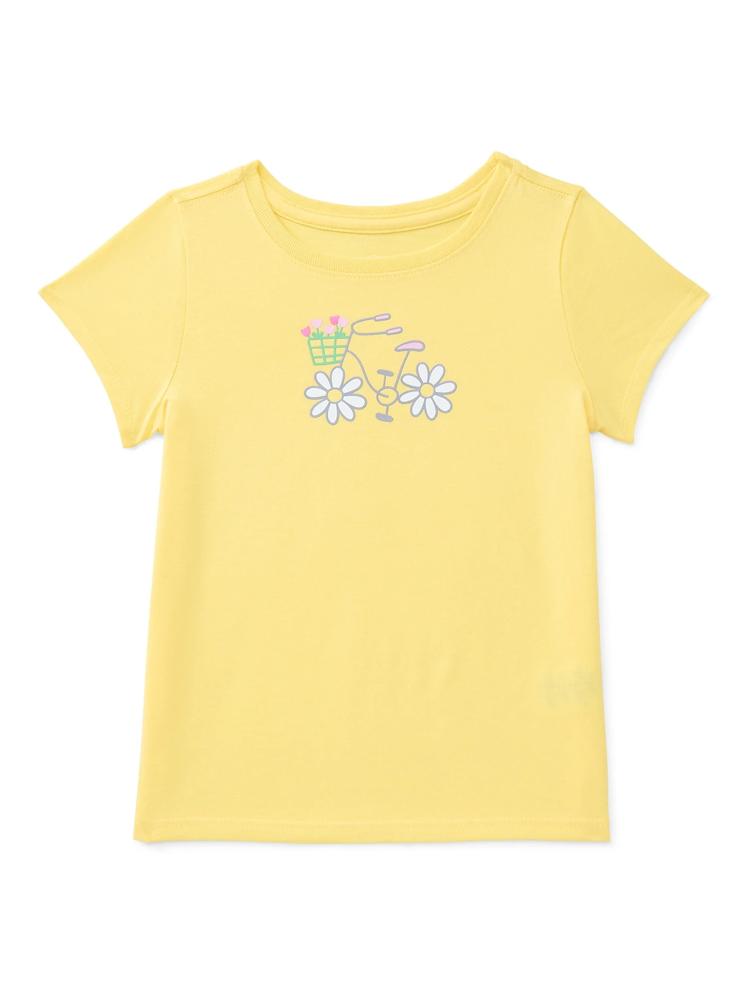 Wonder Nation Toddler Girls Tee with Short Sleeves, Sizes 18M-5T | Walmart (US)