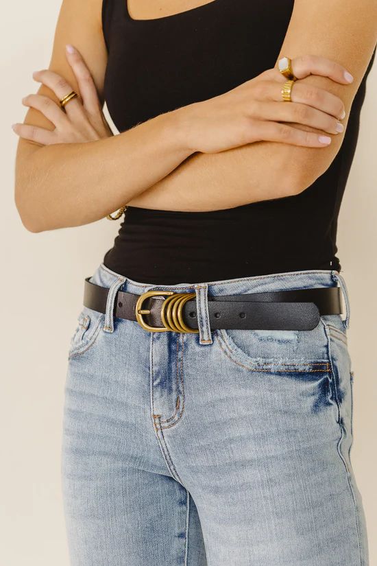 Audrey Leather Belt in Black | Bohme