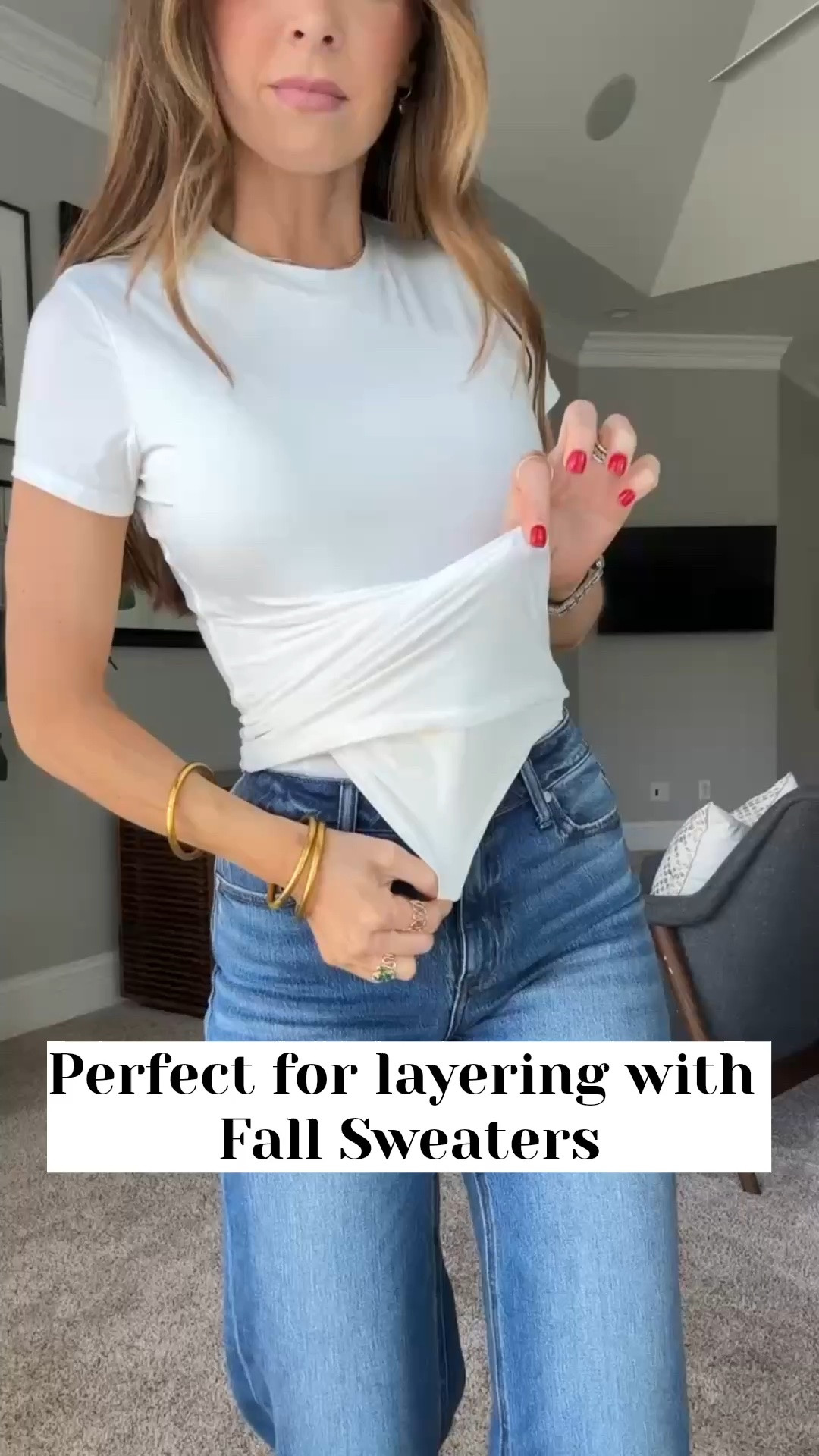 @pumiey tee is under $20 and perfect for layering under fall sweaters. Size up 1