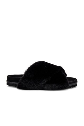 R0AM Mini Cloud Faux Fur Slipper in Black from Revolve.com | Revolve Clothing (Global)