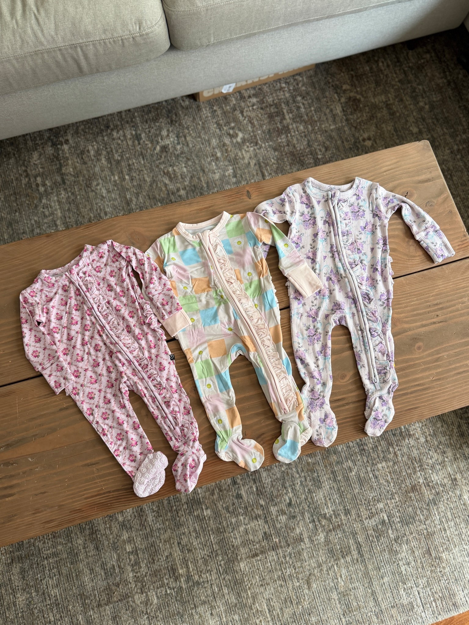 Baby girls wardrobe is starting to shape up! Rhys absolutely lived in bamboo sleepers (still does...actually). These are soft and stretchy - my favorite kind of sleeper because they fit them so much longer  than the ones that don't stretch! 

#LTKBaby