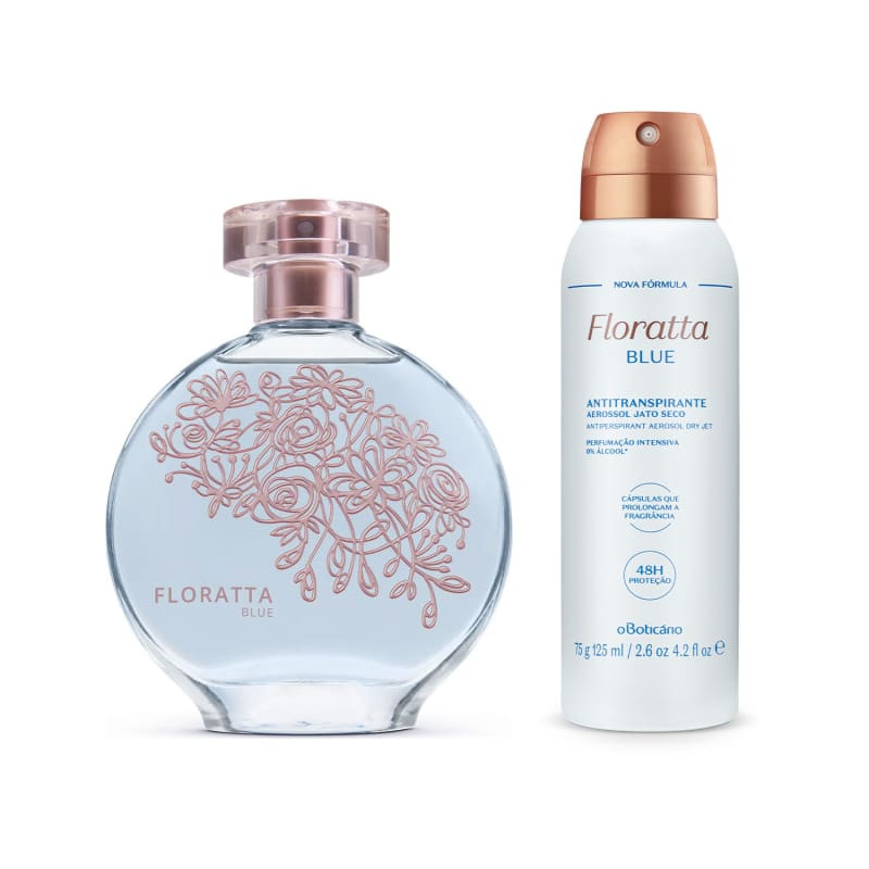 Combo Presente Natal Floratta Blue: Desodorante Colônia 75ml + Desodorante Antitranspirante 75g | oBoticario (BR)