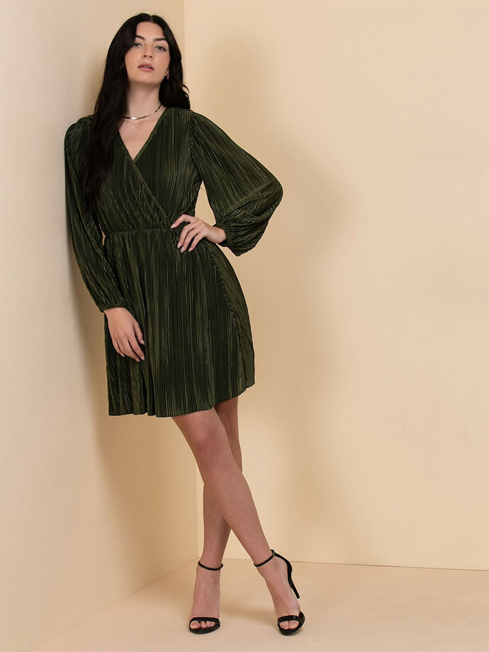 Plisse Crossover Dress | Ricki's