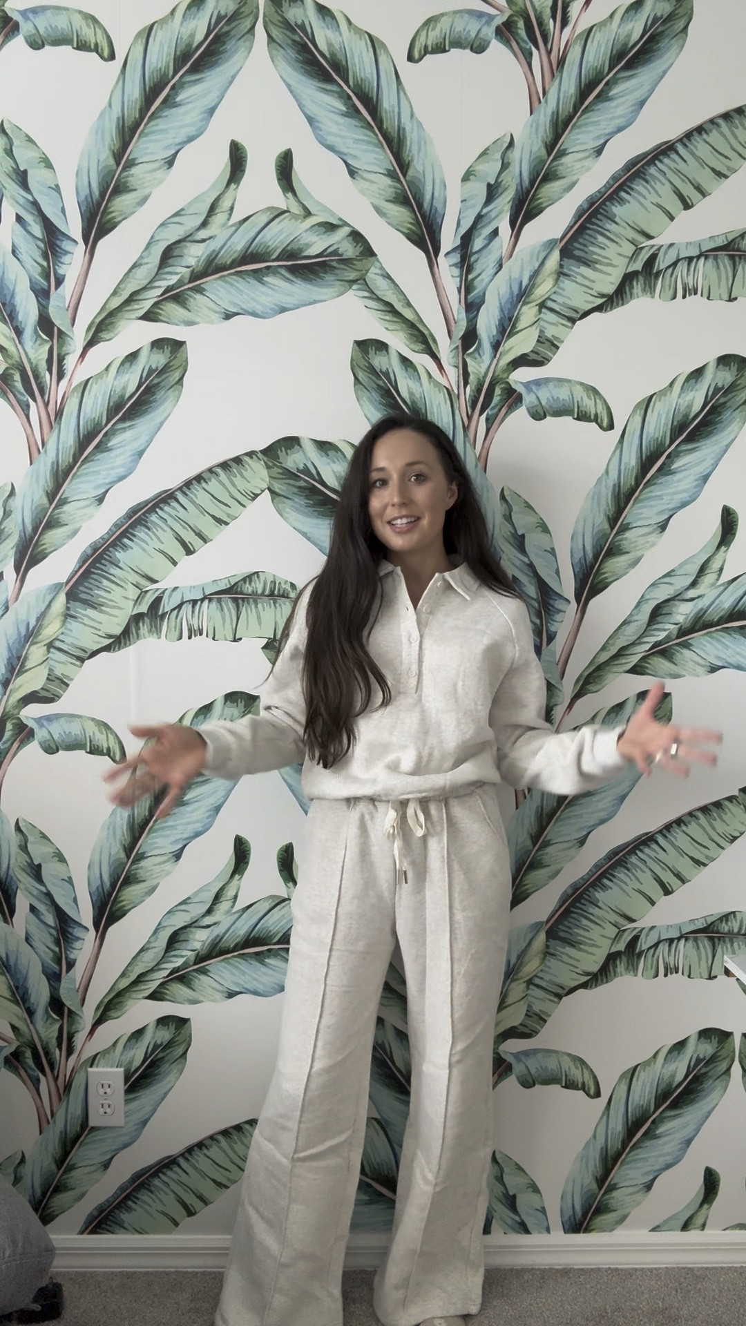 SWEAT SET SERIES PART 2/3 with @aleumdr_official ✨☁️🤍 

Another cozy heather grey sweat set coming to ya today! This super comfortable and soft set includes a polo style sweatshirt with wide leg sweatpants. The pants feature pockets and an adjustable waist.  It comes in a variety of colors including beige, black, brown, and blue. Style these pieces together for a comfy work from home or travel outfit and style them on their own for errands and more! 🛍️ 

Currently 40% off on Amazon prime, snag it while ya can! 

#LTKSaleAlert #LTKActive #LTKFallSale