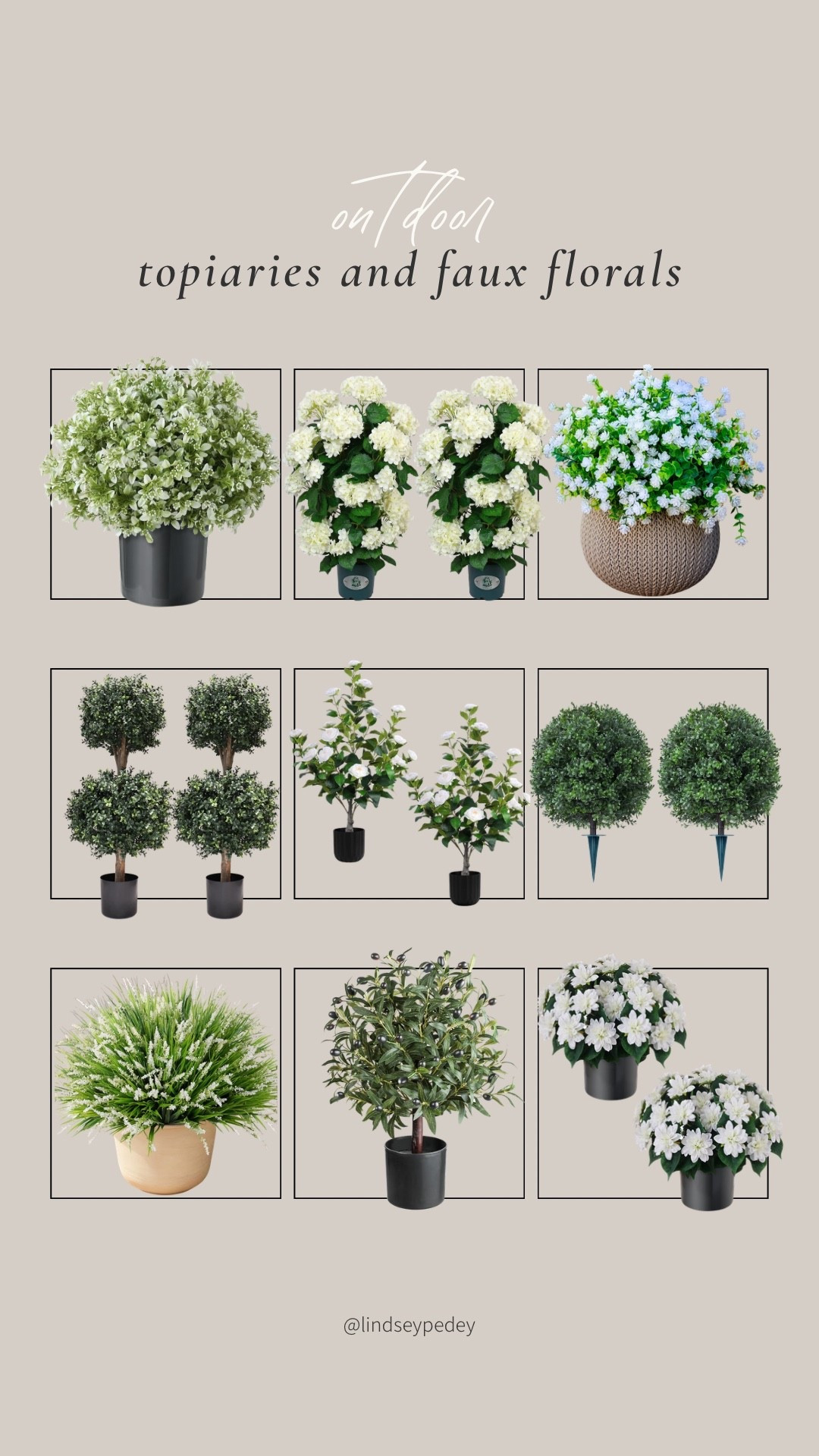 Outdoor topiaries and faux floral roundup!

Front porch, outdoor decor, topiaries, patio, amazon, faux hydrangeas, faux boxwoods 

#LTKSeasonal #LTKHome
