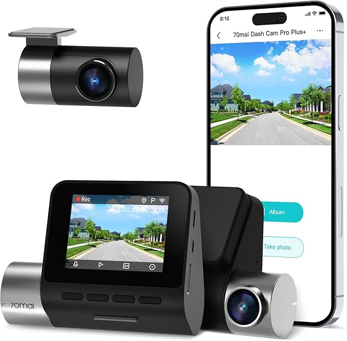 70mai True 2.7K 1944P Ultra Full HD Dash Cam A500S, Front and Rear, Built-in WiFi GPS Smart Dash ... | Amazon (US)