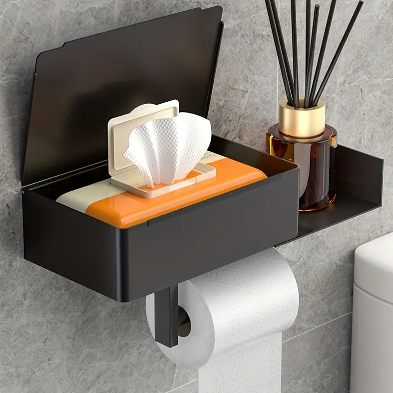 Toilet Tissue Holder With Shelf Wall Mounted Toilet Roll - Temu | Temu Affiliate Program