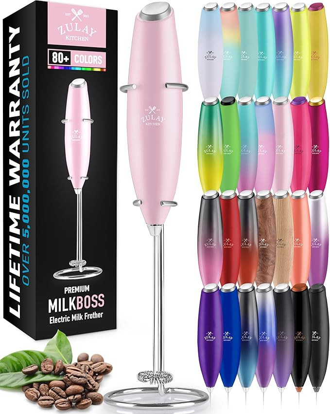 Zulay Powerful Milk Frother Handheld Foam Maker for Lattes - Whisk Drink Mixer for Coffee, Mini F... | Amazon (US)