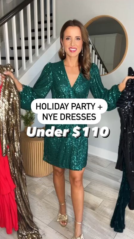 Holiday outfits. Holiday dresses. NYE Dresses. Christmas party dresses. Holiday party dresses. Sequin dresses. Party dresses. Wedding guest dresses. Code LISA20 works on first time purchases. Gold bow heels are TTS. Wearing XS in each - maxi dresses are a little long on me and I am 5’3.

#LTKHoliday #LTKparties #LTKwedding