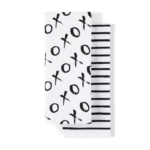 Way To Celebrate XOXO Sketch Kitchen Towel Set, 15"W x 25"L, Set of 2 - Walmart.com | Walmart (US)