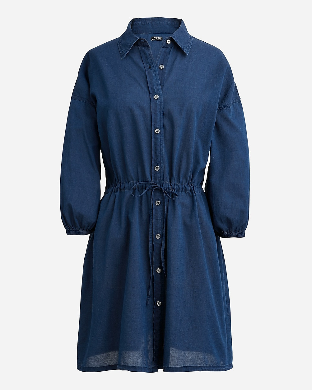 Cinched shirtdress in indigo cotton voile | J. Crew US