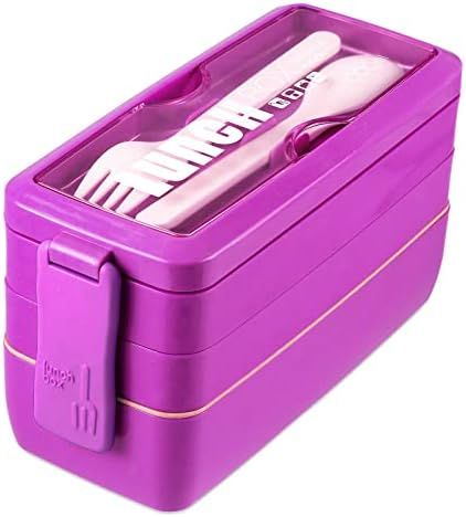 Bento Box Lunch Box, Iteryn 3-In-1 Compartment Containers - Wheat Straw, Leakproof Eco-Friendly Stac | Amazon (US)