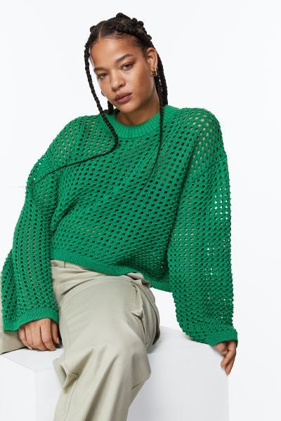 Pointelle-knit Sweater | H&M (US + CA)