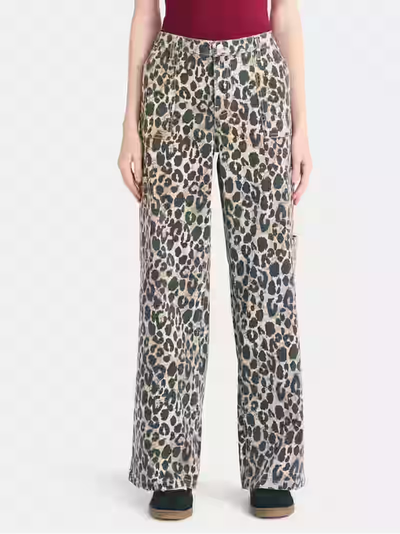 No Boundaries Cargo Wide Leg Jeans, 31.5" Inseam, Women's - Walmart.com | Walmart (US)