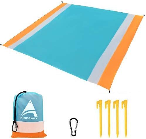 AISPARKY Beach Blanket, Beach Mat Outdoor Picnic Blanket Large Sandproof Compact for 4-7 Persons ... | Amazon (US)