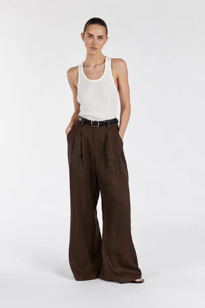HOLDEN BITTER CHOC LINEN PANT | DISSH
