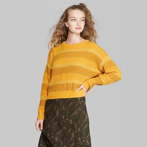 Women's Long Sleeve Crewneck Oversized Sweater - Wild Fable™ Golden Yellow | Target