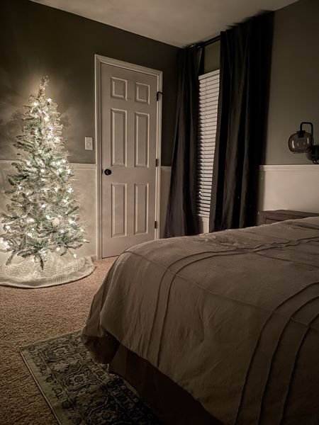 Half Christmas tree for small guest bedroom to bring the magic 

#LTKHoliday #LTKhome #LTKSeasonal
