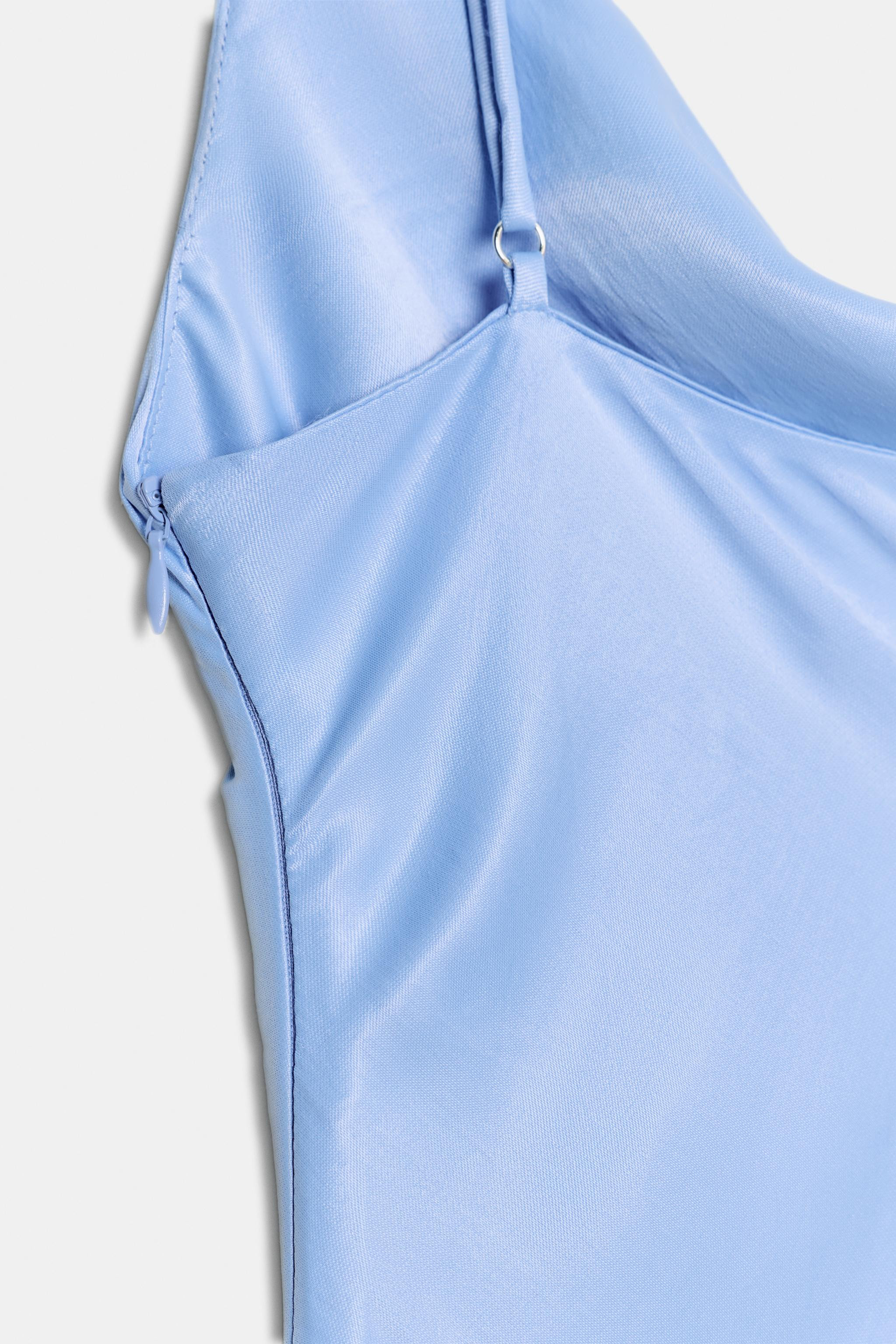 ASYMMETRIC HEM SATIN EFFECT SHORT DRESS | Zara US