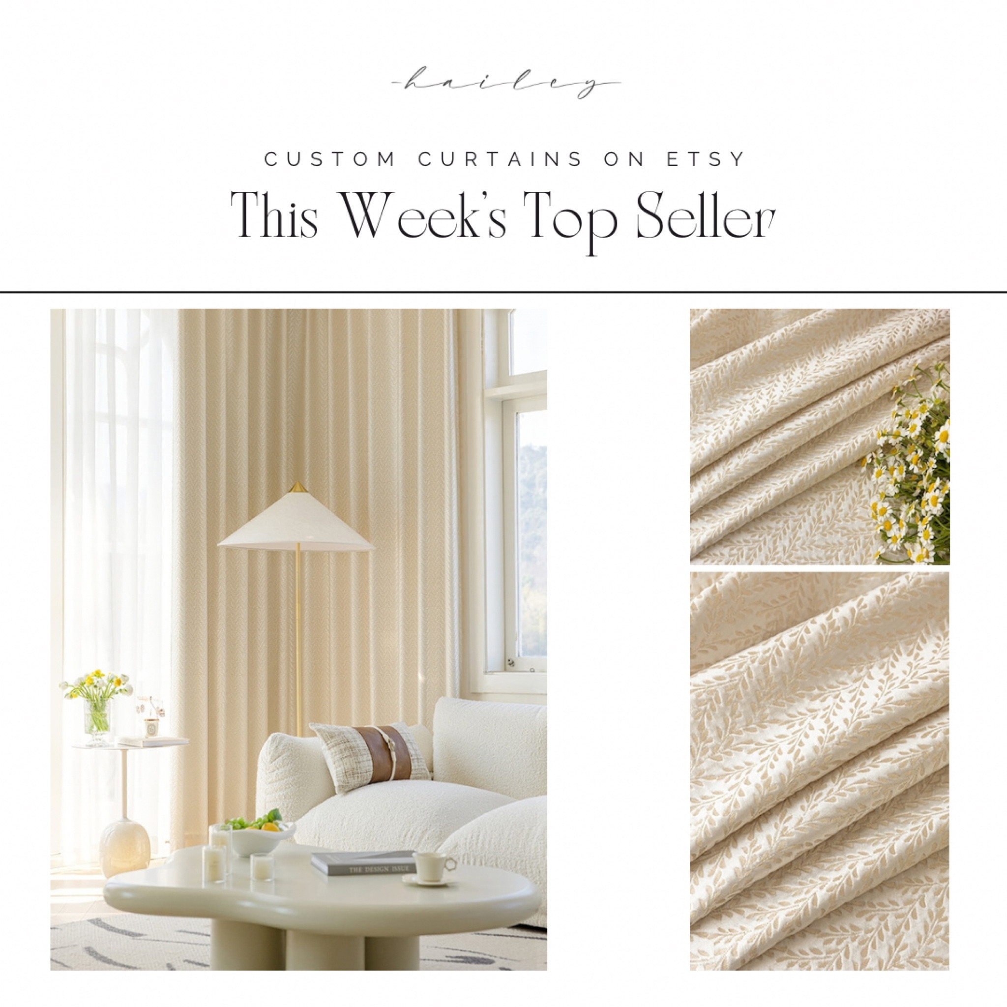 I recently came across a fantastic find on Etsy that I couldn't wait to share with you, my fellow shoppers. The "2 Boho Plant Floral Beige/Cream Jacquard Curtains" are simply exquisite and perfect for adding an elegant touch to any room. 

Their intricate floral design exudes timeless charm & brings a touch of nature indoors. They are a testament to the beauty of unique, thoughtfully curated decor that never goes out of style. 

It's all about creating a classic and updated look for your home, and these curtains are a brilliant choice. 

Happy decorating, fellow shoppers, and enjoy elevating the elegance of your space! 🏡🌿🫶

#LTKstyletip #LTKhome #LTKGiftGuide