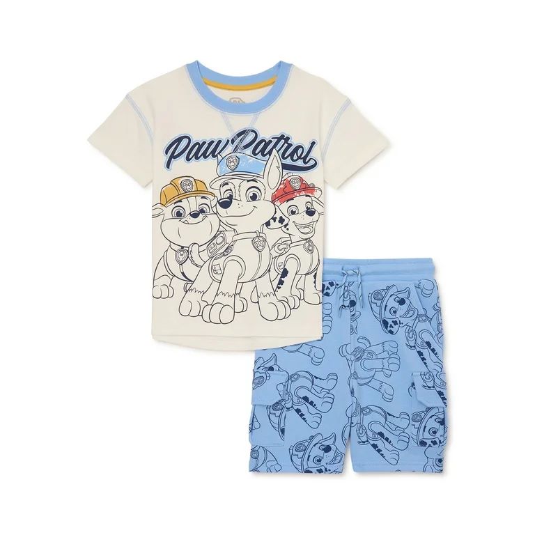 Paw Patrol Toddler Boys Short Sleeve T-Shirt and Shorts Set, 2-Piece, Sizes 12M-5T | Walmart (US)