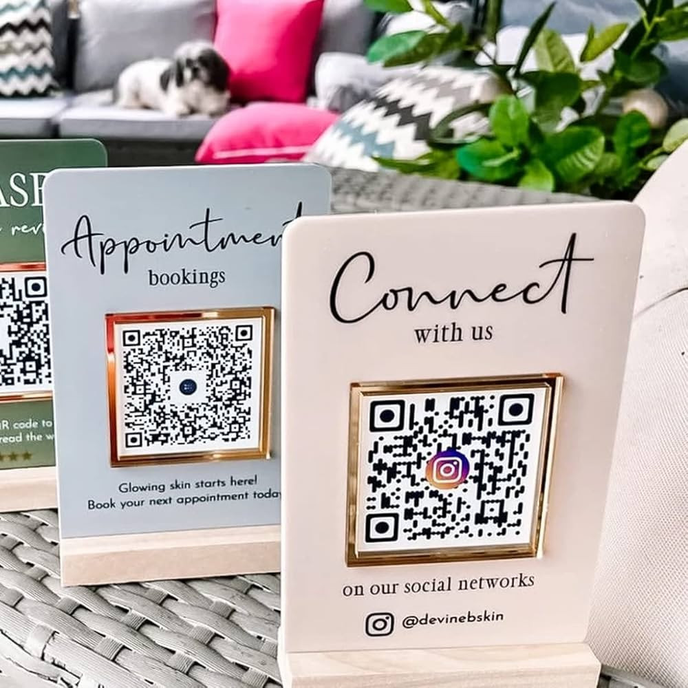 Custom Multi Business QR Code Sign Mini QR Display Sign Scan to Pay Personalized Venmo Facebook I... | Amazon (US)