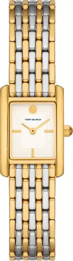 Tory Burch Eleanor Two-Tone Stainless Steel Bracelet Watch, 19mm x 28mm | Nordstrom | Nordstrom