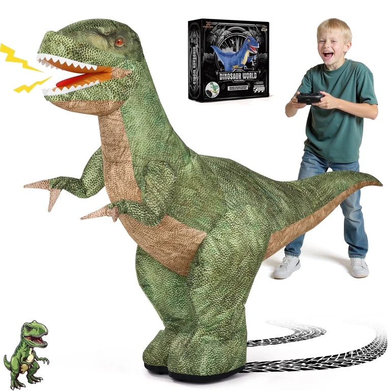 Xmhook 4ft Inflatable Dinosaur Remote Control Car with LED Sound & 360 \u00b0Rotation, Large Walk... | Walmart (US)