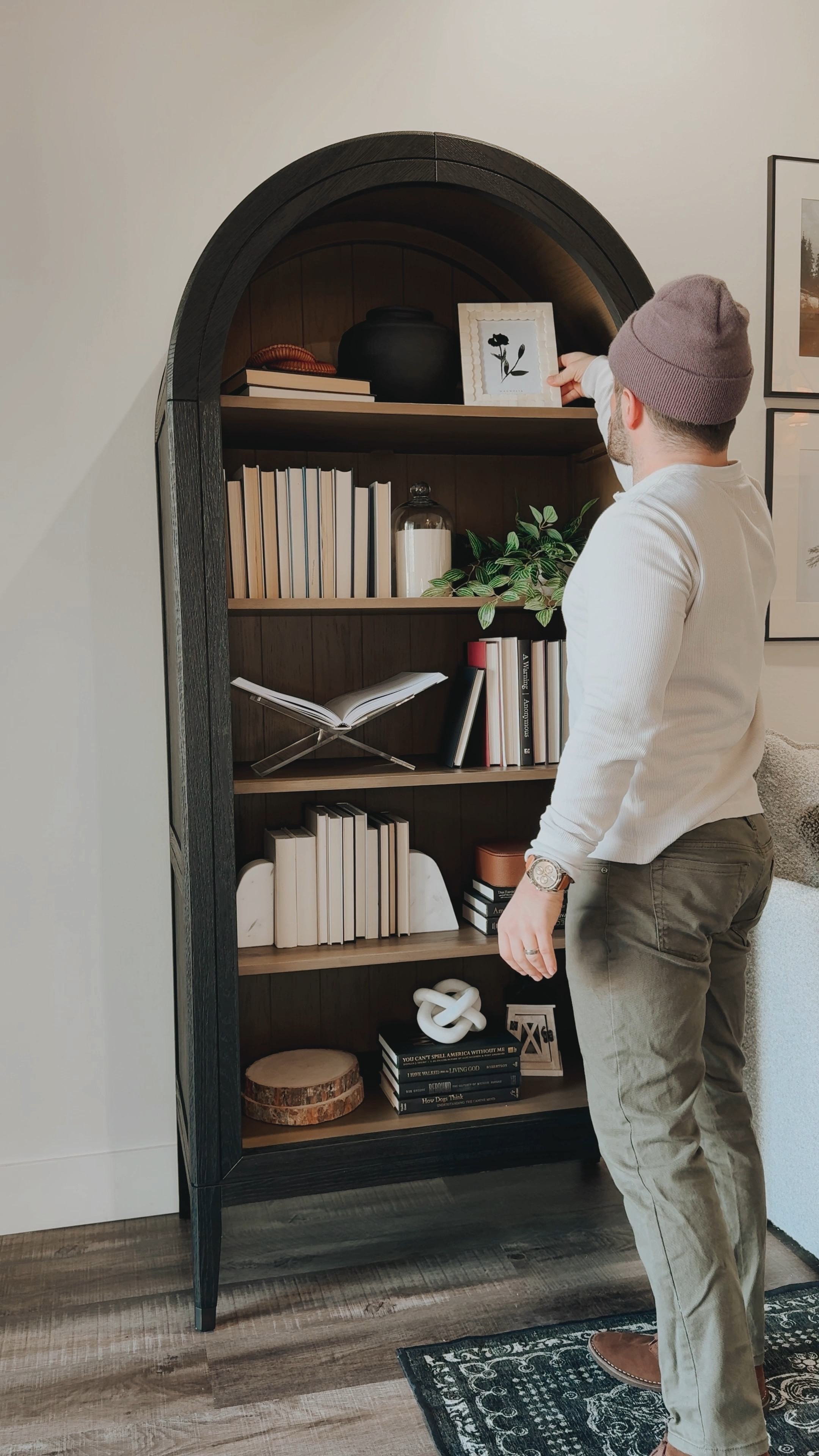 Arhaus bookcase decor 🤌🏼🖼️📚🪴#arhaus #target #targetstyle #ltkdecor #home #interiors #livingspaces #bookcase #ltkdesign #shop #sale #spring #fyp 

#LTKhome #LTKVideo #LTKSpringSale