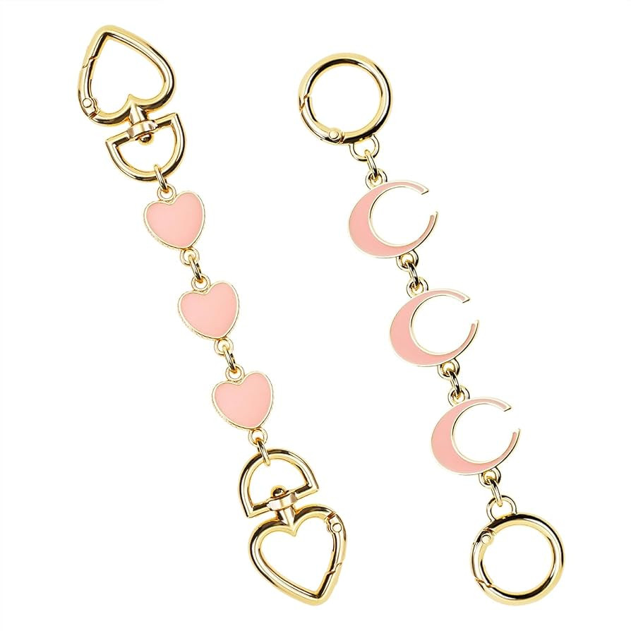 Tupalizy 2PCS Purse Chain Extender Bag Extender Chain Heart Moon Shaped Bag Charms Accessories wi... | Amazon (US)