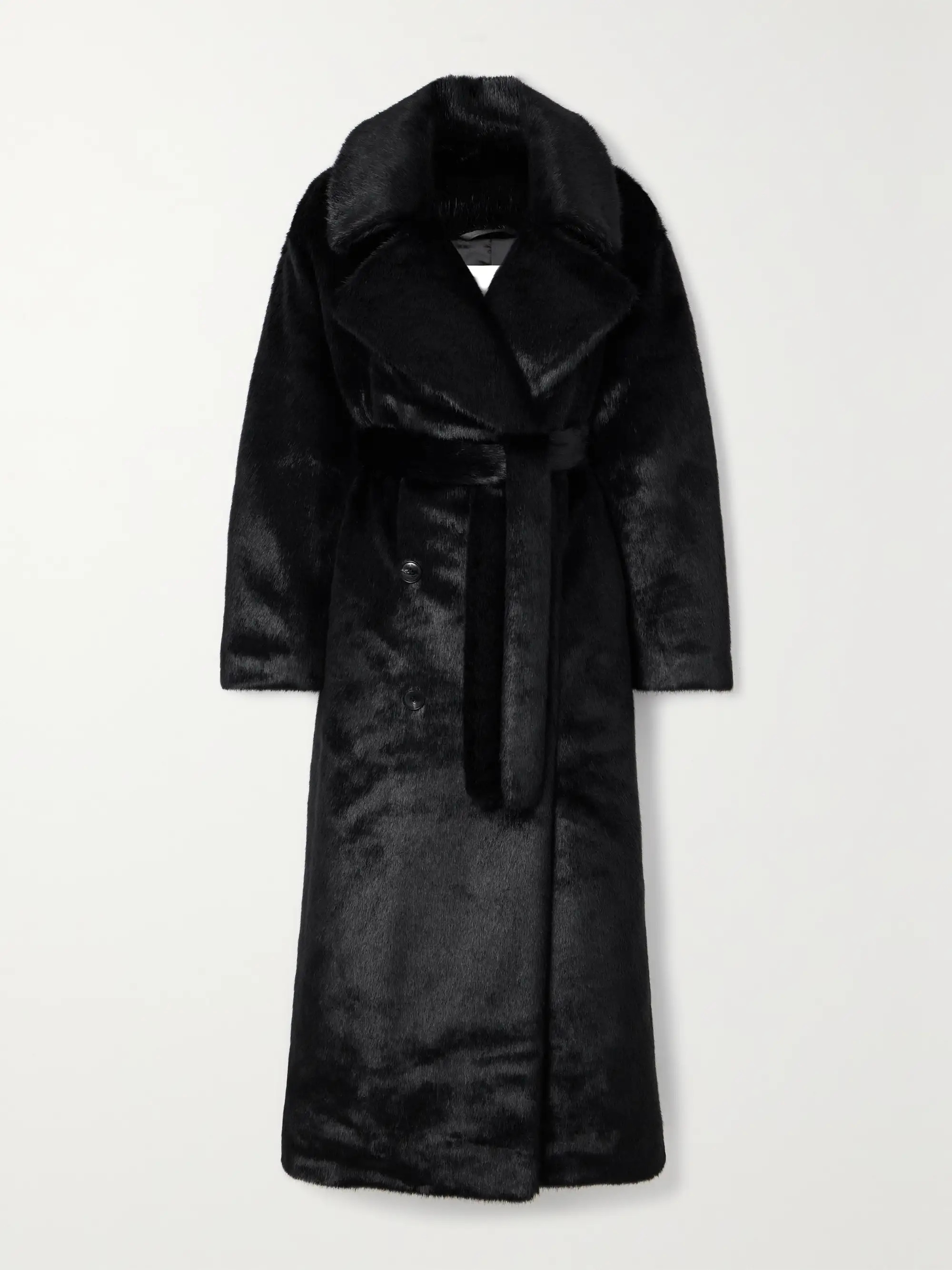 Joni belted double-breasted faux fur coat | NET-A-PORTER (US)