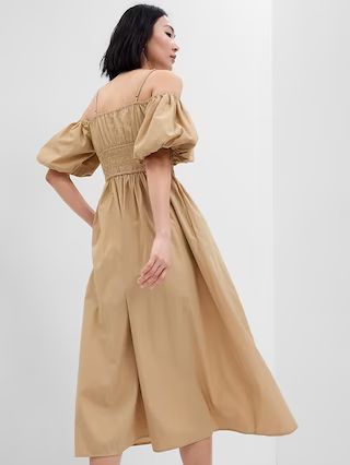 Off-Shoulder Puff Sleeve Maxi Dress | Gap (US)