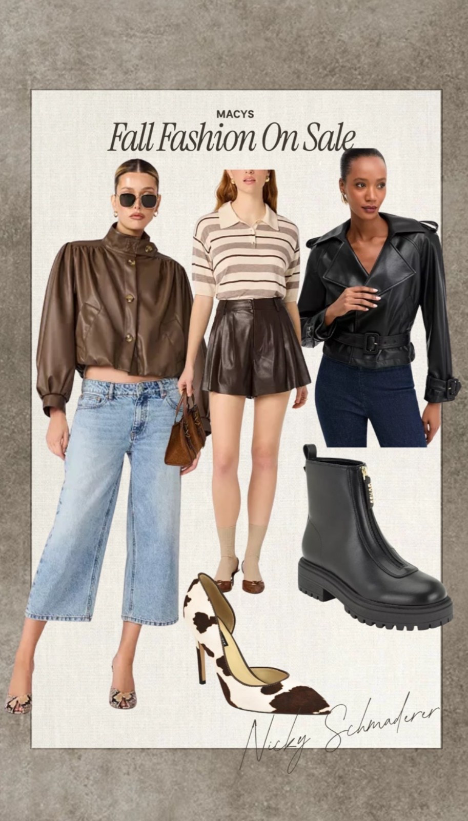 Fall fashion on sale at @macys 
Faux leather jacket 
Leather shorts 
WOMENS fall boots

#LTKootd #LTKSaleAlert #LTKSeasonal