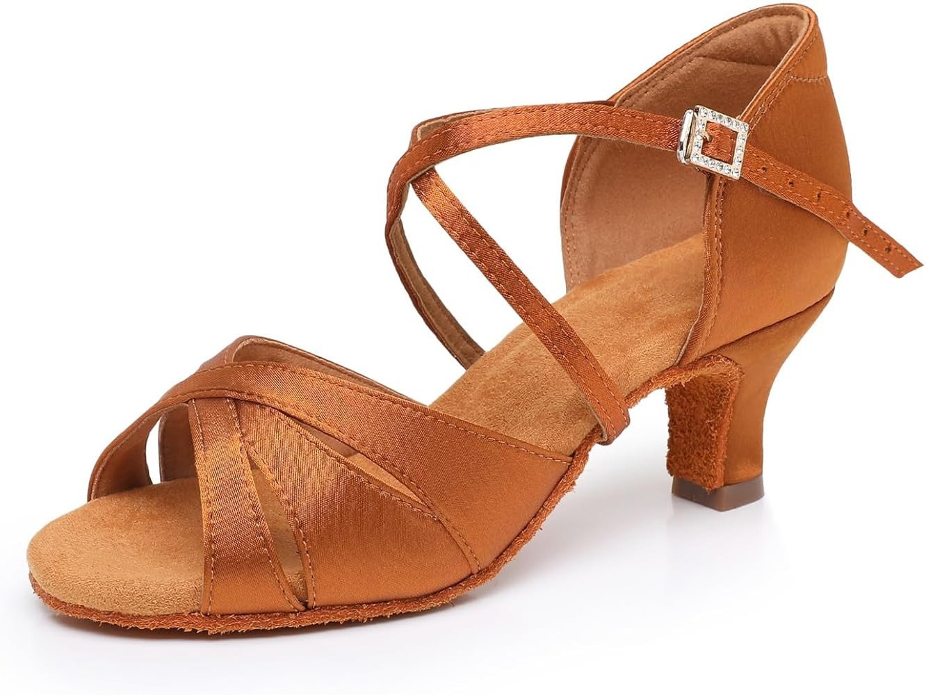 Rosefinch Women's Latin Dance Shoes Satin Professional Ballroom Salsa Practice Performance Weddin... | Amazon (US)